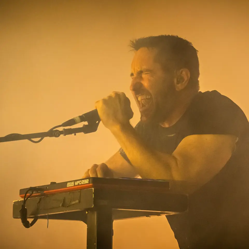 Trent Reznor performing at the Saenger Theatre on November 23, 2018.